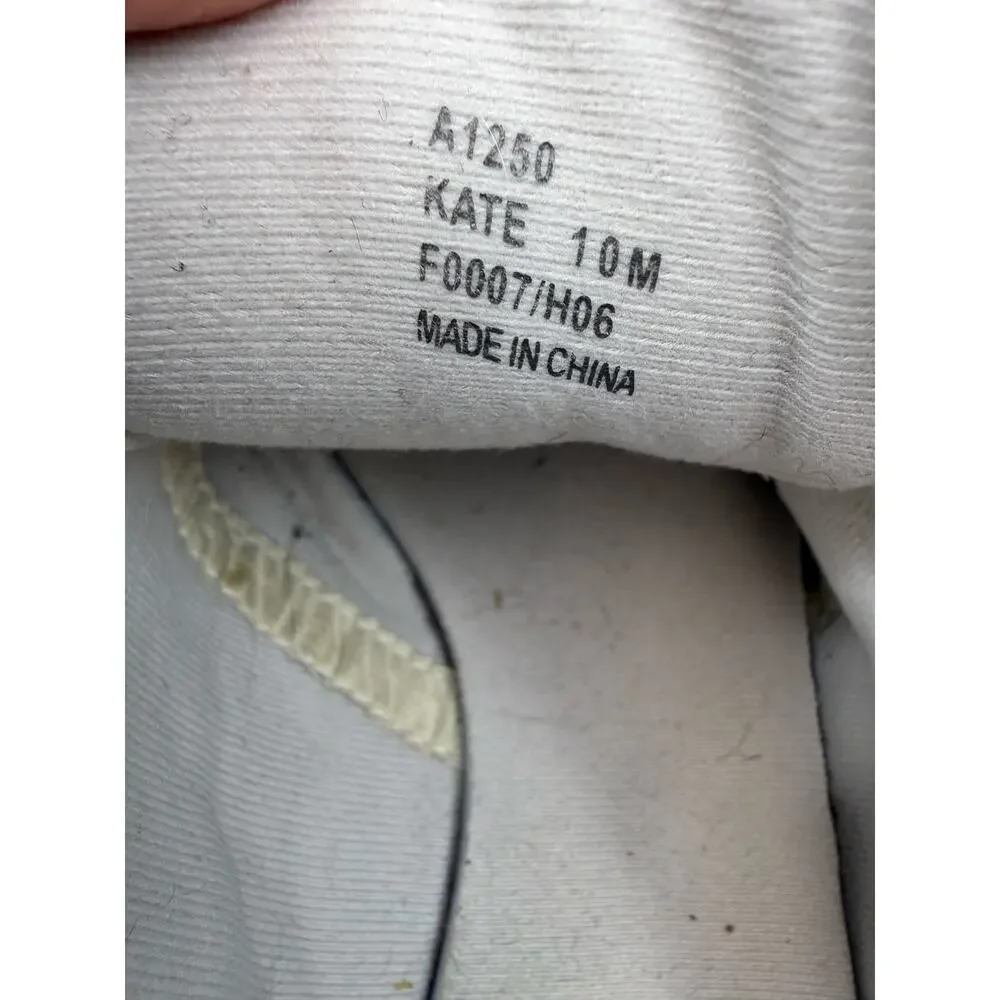 Coach Kate Logo Tag Print Leather Sneakers Size 10M Brown Orange‎ Designer Shoes